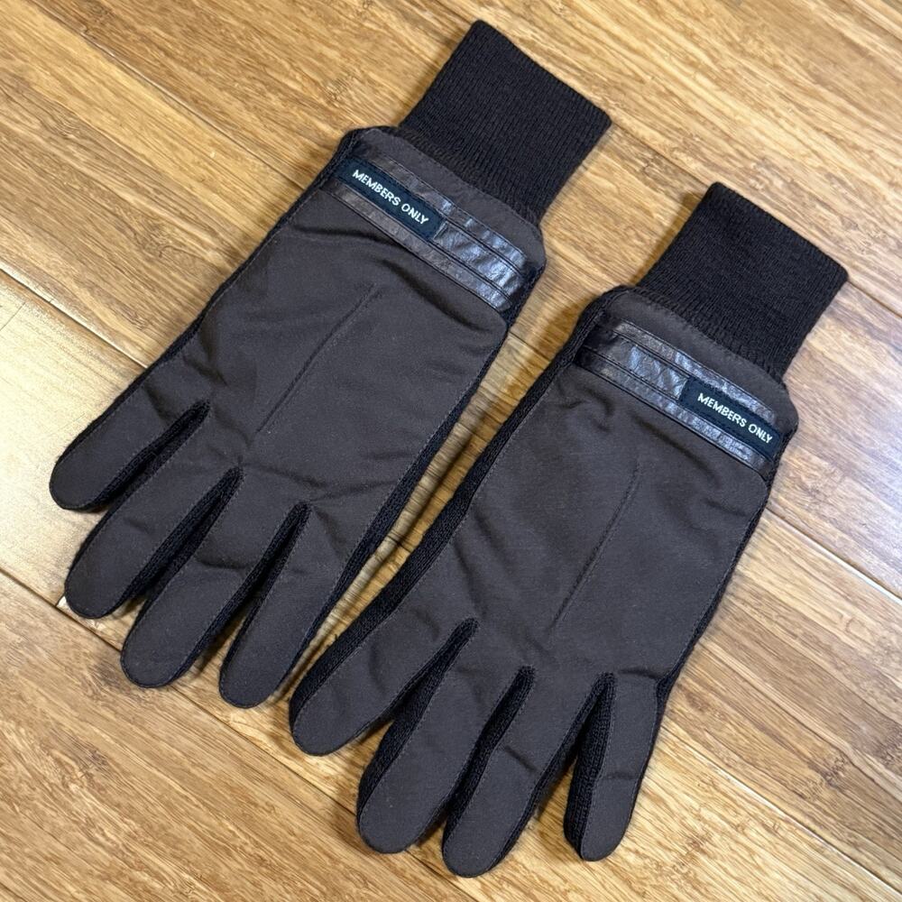Vintage 80’s Members Only Men’s Chocolate Brown Gloves Thinsulate Liner L/XL